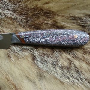 Fordite handle small pairing chef knife 8A steel blade