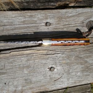 AMBER STAG HANDLE FIRE STORM DAMASCUS BLADE BIRD TROUT HUNTING KNIFE FILE WORKED