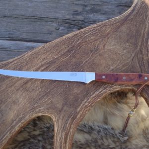 AMBOYNA WOOD STEEL HEAD FILLET KNIFE