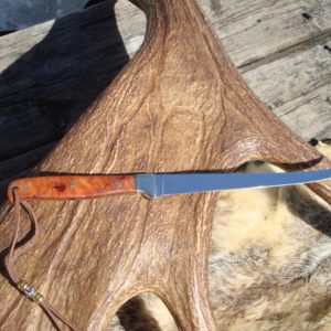 AMBOYNA WOOD STEEL HEAD FILLET KNIFE