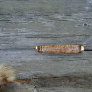 CARBON STEEL ASH BURL & AMBOYNA WOOD HANDLE BIRD TROUT KNIFE