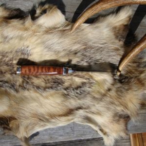 CUSTOMIZED BUCK 119 SNAKE WOOD HANDLE BOWIE KNIFE FILED BLADE