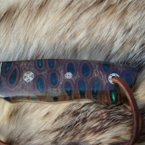 TIGER STRIPE DAMASCUS BLADE BANKSIA POD HANDLE HUNTING KNIFE