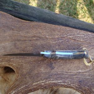 BOXELDER BURL HANDLE DAMASCUS BLADE HUNTER FILE WORKED BLADE