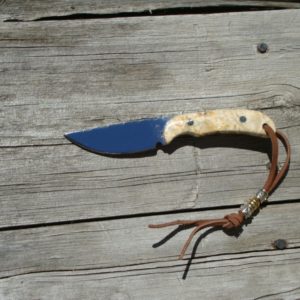 CARBON STEEL BLADE SMALL HUNTER BOXELDER HANDLE WITH FILE WORKED BLADE