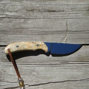 CARBON STEEL BLADE SMALL HUNTER BOXELDER HANDLE WITH FILE WORKED BLADE