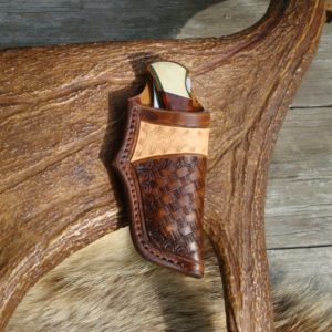 CUSTOMIZED BUCK 110 SNAKE WOOD HANDLE POCKET KNIFE