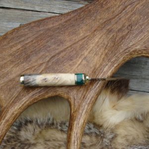 BUCKEYE BURL WOOD WITH JADE CARBON STEEL BIRD TROUT KNIFE