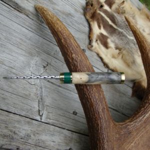 BUCKEYE BURL WOOD WITH JADE CARBON STEEL BIRD TROUT KNIFE