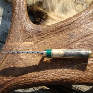 BUCKEYE BURL WOOD WITH JADE CARBON STEEL BIRD TROUT KNIFE