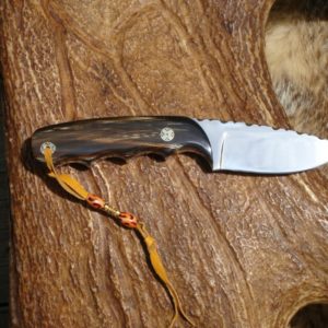 WATER BUFFALO HANDLE S30V STEEL BLADE DROP POINT HUNTER FILE WORKED BLADE