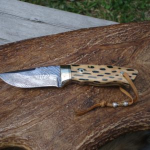 CACTUS HANDLE DAMASCUS BLADE HUNTER FILE WORKED