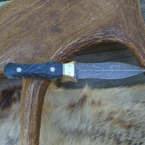 CUSTOM DAMASCUS DAGGER PRICKLY PEAR CACTUS HANDLES FILE WORKED