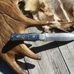 CUSTOM DAMASCUS DAGGER PRICKLY PEAR CACTUS HANDLES FILE WORKED
