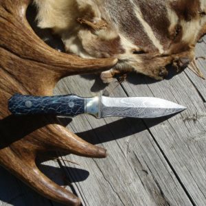 CUSTOM DAMASCUS DAGGER PRICKLY PEAR CACTUS HANDLES FILE WORKED