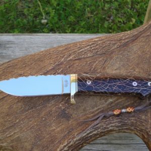 CACTUS HANDLE LOVELESS STYLE DROP POINT CUSTOM KNIFE, FILE WORKED BLADE AND HANDLE