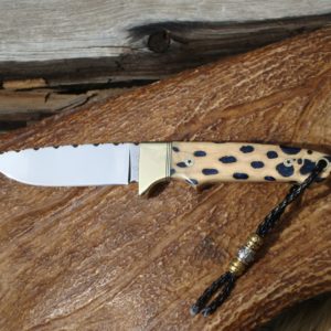 CACTUS HANDLE S30V STEEL BLADE DROP POINT HUNTER FILE WORKED BLADE