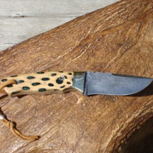 CACTUS HANDLE DAMASCUS BLADE HUNTER FILE WORKED