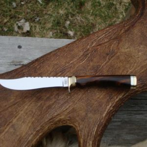 CARBON STEEL IRON WOOD WITH GIRAFFE BONE HANDLE CLIP POINT KNIFE