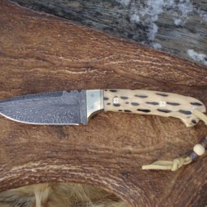 CHOLLA CACTUS HANDLE FEATHER PATTERN DAMASCUS BLADE WITH FILE WORK