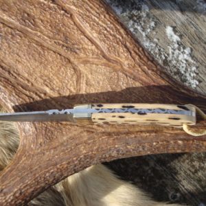 CHOLLA CACTUS HANDLE FEATHER PATTERN DAMASCUS BLADE WITH FILE WORK