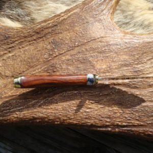 COCOBOLO WOOD WITH MAMMOTH TOOTH HANDLE CARBON STEEL BLADE BIRD TROUT KNIFE