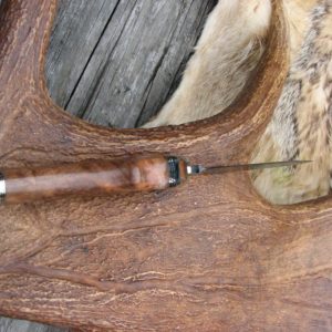 AUSTRALIAN COOLIBAH BURL WOOD HANDLE DAMASCUS DROP POINT KNIFE