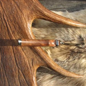 AUSTRALIAN COOLIBAH BURL WOOD HANDLE DAMASCUS DROP POINT KNIFE