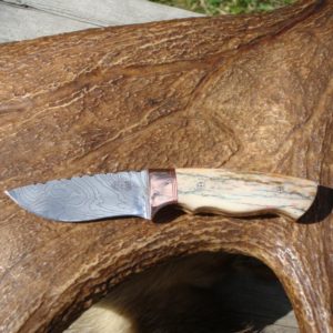 COPPER BOLSTER GIRAFFE BONE DAMASCUS HUNTER