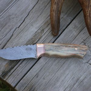 COPPER BOLSTER GIRAFFE BONE DAMASCUS HUNTER