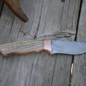 COPPER BOLSTER GIRAFFE BONE DAMASCUS HUNTER