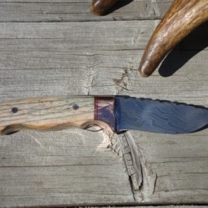 COPPER BOLSTER GIRAFFE BONE DAMASCUS HUNTER