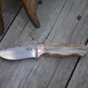 COPPER BOLSTER GIRAFFE BONE DAMASCUS HUNTER