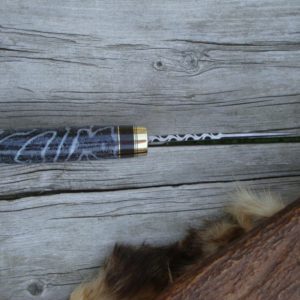 FOSSIL CORAL AFRICAN BLACKWOOD DAMASCUS BLADE HUNTER FILE WORKED