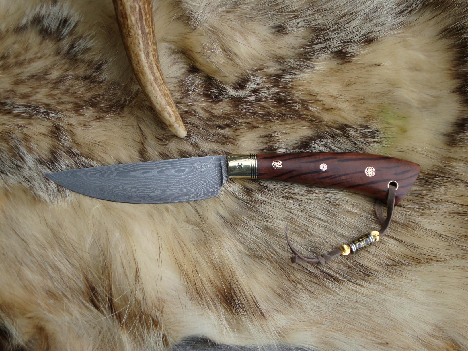 HAMMER FORGED CRAIG BARR DAMASCUS AUSTRALIAN HAIRY OAK HANDLE