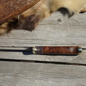 CARBON STEEL TIGER MAPLE W/ FOSSIL CORAL HANDLE BIRD TROUT KNIFE