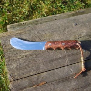 CUSTOM CARBON STEEL BEAVER TAIL SKINNER HONDURAN ROSEWOOD HANDLE