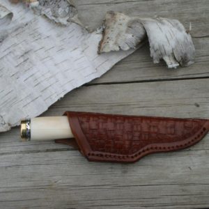 HIPPO IVORY HANDLE DAMASCUS BLADE HUNTER FILE WORKED
