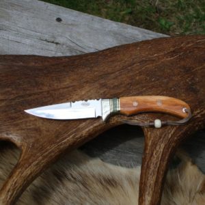 CARBON STEEL GIRAFFE BONE- OSTRICH BONE SPEAR POINT KNIFE