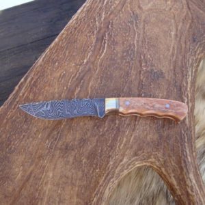 GIRAFFE BONE HANDLE DAMASCUS BLADE BIRD TROUT KNIFE