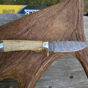 GIRAFFE BONE HANDLE TWIST DAMASCUS KNIFE