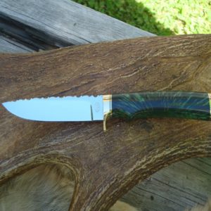 CUSTOM 52100 STEEL DROP POINT BLADE, STAR PATTERN MASUR BIRCH HANDLE FILE WORKED BLADE