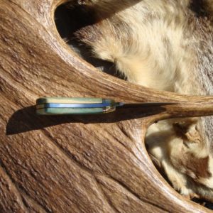GIRAFFE BONE HANDLE, TWIST PATTERN FILE WORKED BLADE MINI HUNTER