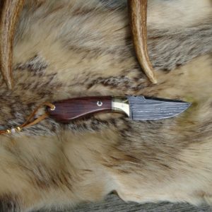 AUSTRALIAN HAIRY OAK HANDLE STRAIGHT LINE DAMASCUS KNIFE