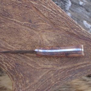 HONDURAN ROSEWOOD HANDLE TIGER STRIPE DAMASCUS BLADE WITH FILE WORK