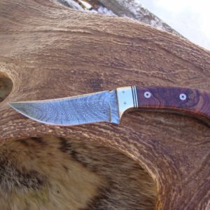 LIGHTNING DAMASCUS BLADE WITH HONDURAN ROSEWOOD HANDLE FILE WORKED