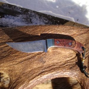 LIGHTNING DAMASCUS BLADE WITH HONDURAN ROSEWOOD HANDLE FILE WORKED