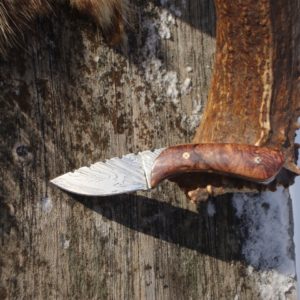 HONDURAN ROSEWOOD HANDLE TIGER STRIPE DAMASCUS BLADE WITH FILE WORK