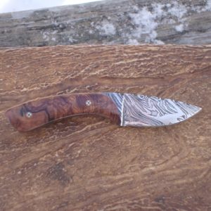 HONDURAN ROSEWOOD HANDLE TIGER STRIPE DAMASCUS BLADE WITH FILE WORK