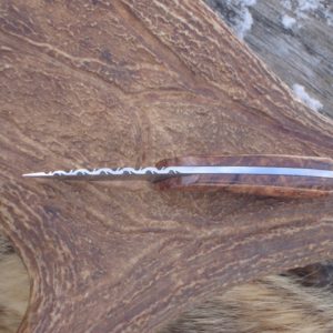 HONDURAN ROSEWOOD HANDLE TIGER STRIPE DAMASCUS BLADE WITH FILE WORK